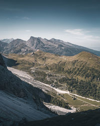 Scenic view of mountains against sky