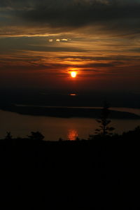 Scenic view of sunset over river