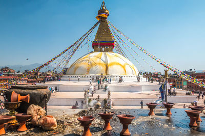 View of temple building against sky