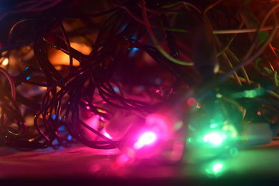 Close-up of illuminated christmas lights