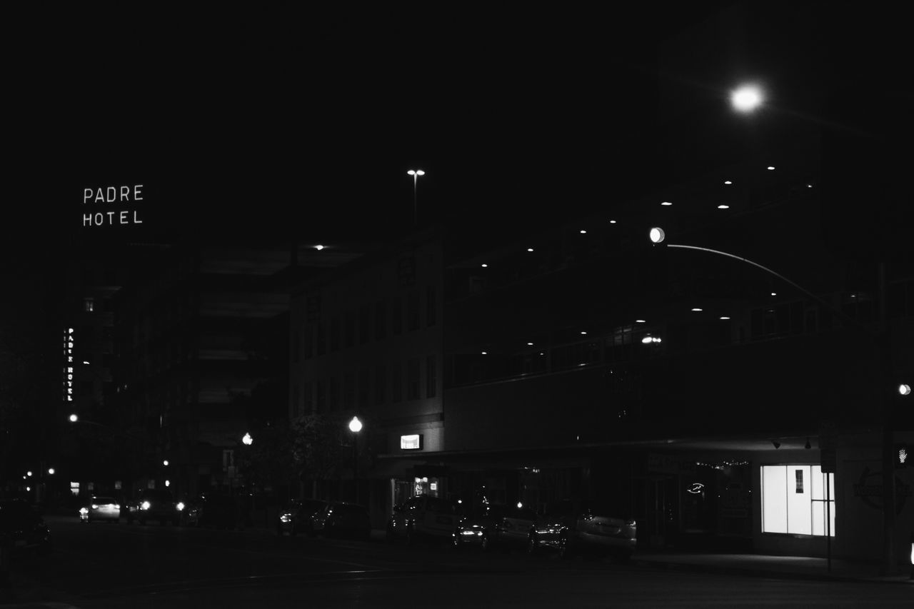 ILLUMINATED BUILDING AT NIGHT