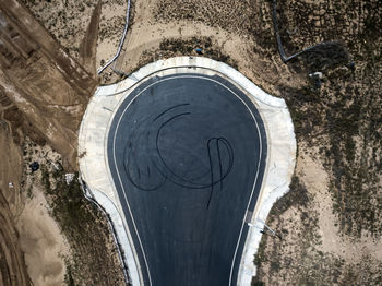 High angle view of graffiti on wall