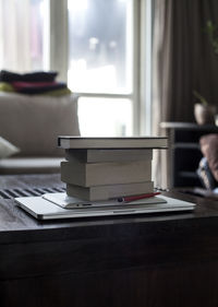 Books and technologies on table