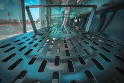 High angle view of computer keyboard on table