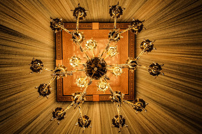 Directly below shot of illuminated chandelier