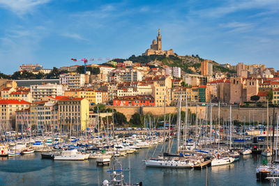 Marseille old port with yachts. marseille, france