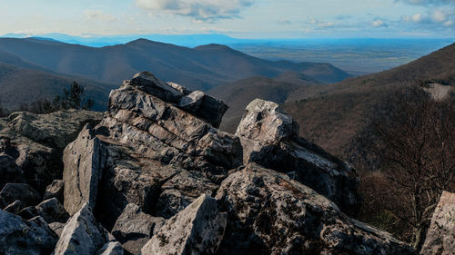 Scenic view of mountains against sky