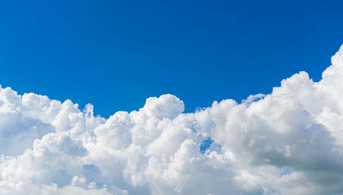 Low angle view of clouds in blue sky