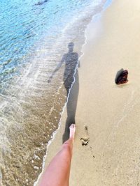 High angle view of people on beach