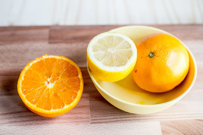 Close-up of orange fruits on table