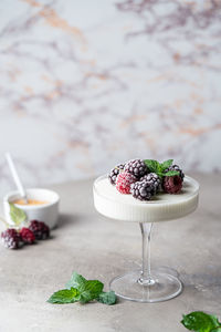 Close-up of dessert on table