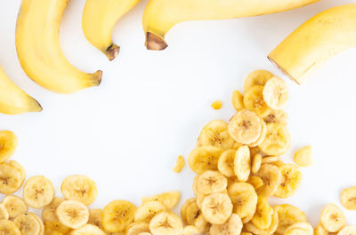 High angle view of breakfast on white background