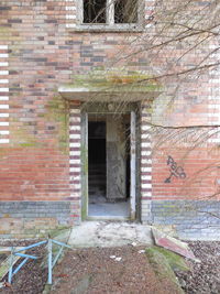 Closed door of old building