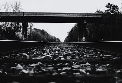 Surface level of railroad tracks