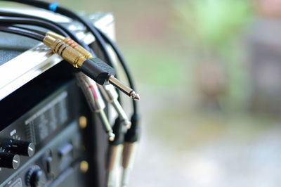 Close-up of audio jack