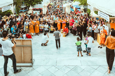 People walking on street in city