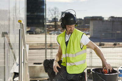 Worker at building site