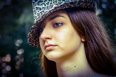 Close-up portrait of young woman