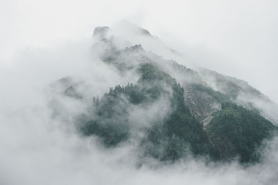 High angle view of mountains against sky