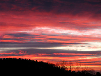 Scenic view of dramatic sky during sunset
