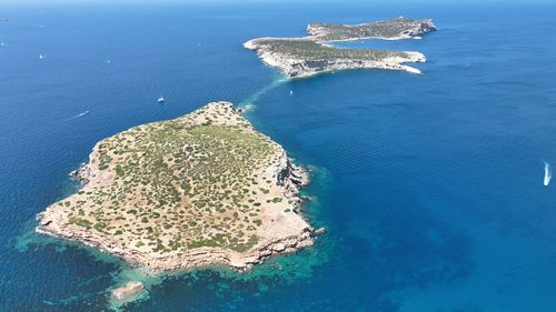 High angle view of beach