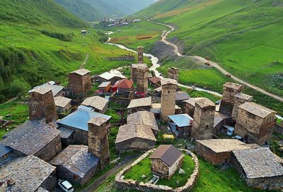 High angle view of land on mountain