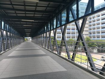 View of empty footbridge