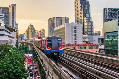 The skytrain in bangkok, thailand southeast asia