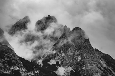 Low angle view of mountain against sky