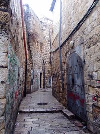 Graffiti on wall of old building