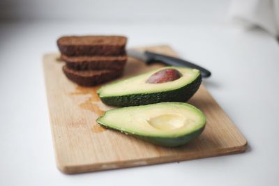 Close-up of food on cutting board