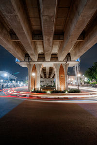 Light trails on road