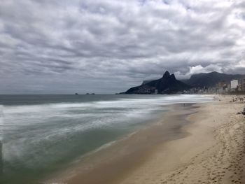 Scenic view of beach against sky