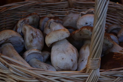 Close-up of wicker basket