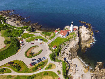 High angle view of sea