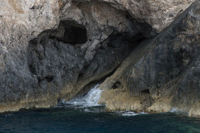 Rock formation in sea