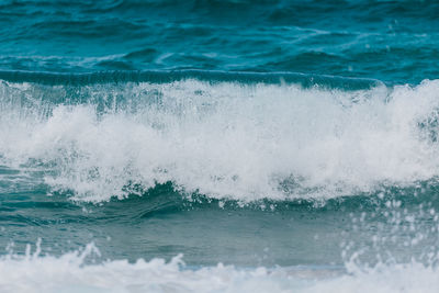 Close-up of crashing wave in sea falasarna beach