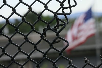 Close-up of metal fence