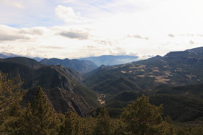 Scenic view of landscape against cloudy sky