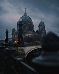 View of cathedral and buildings against sky