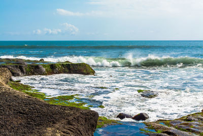 Scenic view of seascape against sky