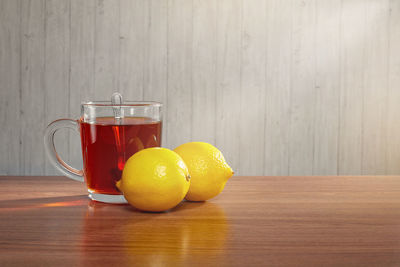 Close-up of fruits on table