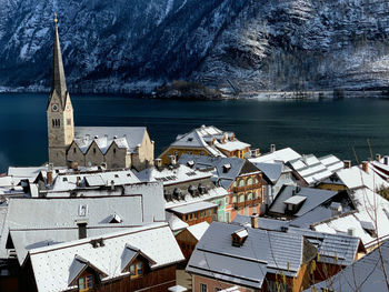 Top view hallstatt austria 