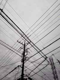 Low angle view of electricity pylon