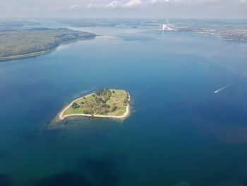 Aerial view of bay