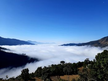 Scenic view of mountains against sky