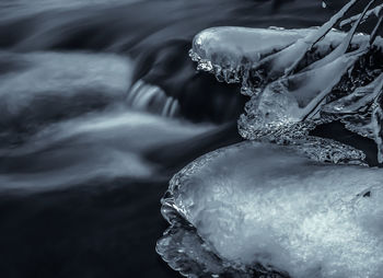 Close-up of frozen water