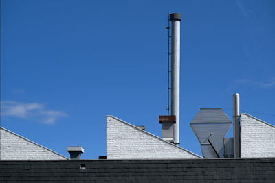 Low angle view of building against blue sky