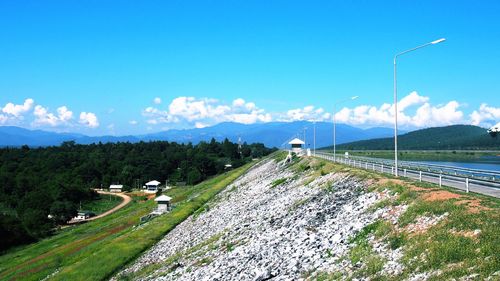 Scenic view of land against sky