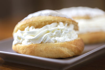 Close-up of dessert on table